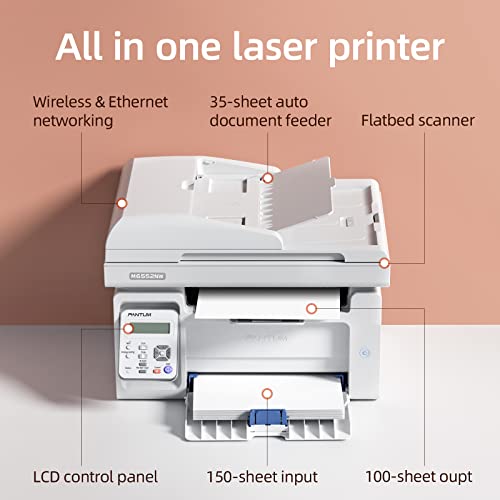 Laser All in One Printer Scanner Copier Wireless Black White Printer