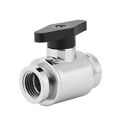 Richer-R Water Cooling System,G1/4" Internal Thread Silver Water Cooling Valve Water Ball Valve with Handle for Computer Water Cooling System(Black)