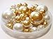 6 Packs Sale Floating Gold - No Hole Jumbo/Assorted Sizes Vase Decorations + Includes Transparent Water Gels for Floating The Pearls