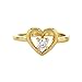 18K Gold Plated Clear Crystal Heart Love Baby Rings for Girls