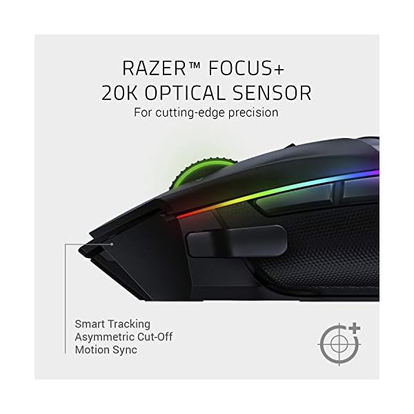 Razer Basilisk Ultimate with Charging Station - Wireless Gaming Mouse with 11 Programmable Buttons (Optical 20k Focus…