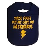 These Fools Turned My Cape Around Superhero Bib Baby Shower Gift - Royal Blue