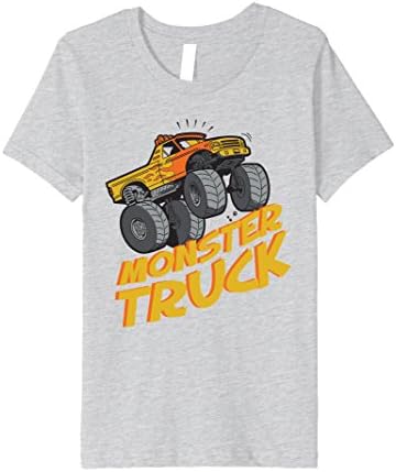 Kids Cool Monster Truck Toy Kids Tshirt - PREMIUM FIT 4 Heather Grey