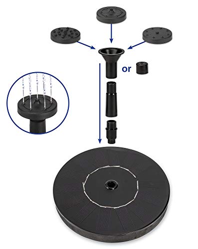 The Paragon Solar Fountain Pump, Free Standing Solar Powered Bird Bath Fountain Water Pump, Solar Outdoor Floating Fountain Pump Kit, for Garden, Pool, Pond, Patio Decoration