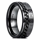 King Will 8mm Black Spinner Ring Cuban Chain Viking