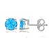 Sterling Silver Simulated Opal 6mm Round Stud Earrings, All Colors