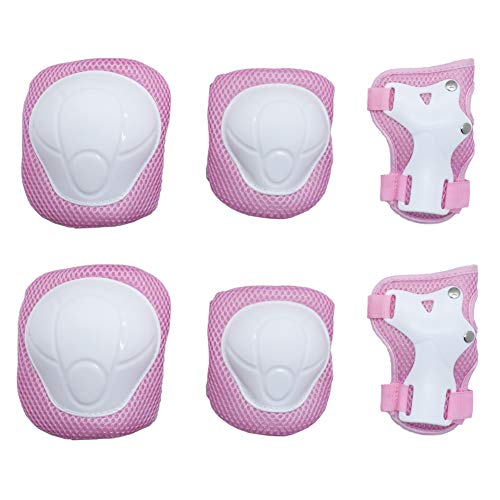 GOBEST Kids Protective Gear Set, Child Knee Pads Elbow Pads with Wrist Guards 3 in 1 for Boys and Girls Cycling Inline Roller Skating Biking Pack of 6 (Upgraded Vistion 3.0) (Pink/White) - Thumbnail 7