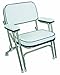 Wise Folding Deck Chair with Aluminum Frame, White/Navy primary