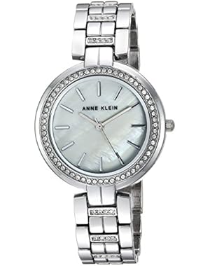 Women's AK/2969MPSV Swarovski Crystal Accented Silver-Tone Bracelet Watch