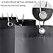 Eforcurtain Large Size 72 Inch Wide by 84 Inch Long Bath Curtains Waterproof Machine Washable Charcoal Cloth Shower Curtain with White Organza Stripe at Top
