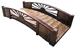 SamsGazebos Sunburst Wood Garden Bridge, 6-Feet, Brown