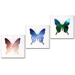 3 Panel Beautiful Butterfly Pictures Home Wall for...