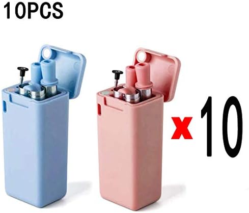 10 Pack Reusable Straws, Metal Drinking Straws, Save the Turtles straw, Food-Grade Portable Stainless Steel Straw, Folding Drinking Straws with Case Cleaning Brush for Party Travel Outdoor