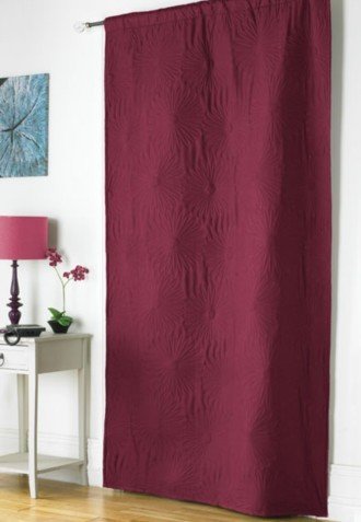 Embossed Thermal Door Curtain Energy Saver 117x213cm Draught