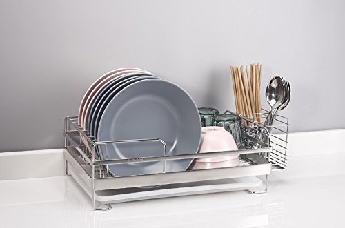 Compact Kitchen Dish Drainer Rack for Drying Glasses, Silverware, Bowls, Plates, Chopstick