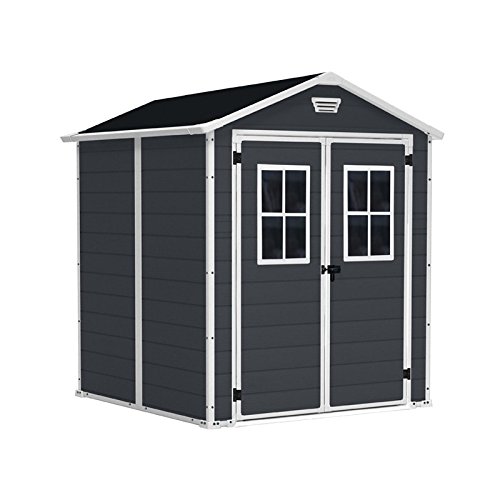 KETER 12-939202 Chalet et Jardin Abri en Résine Premium 86Dd Ant, Anthracite, 185.8 x 236.8 x 227 cm