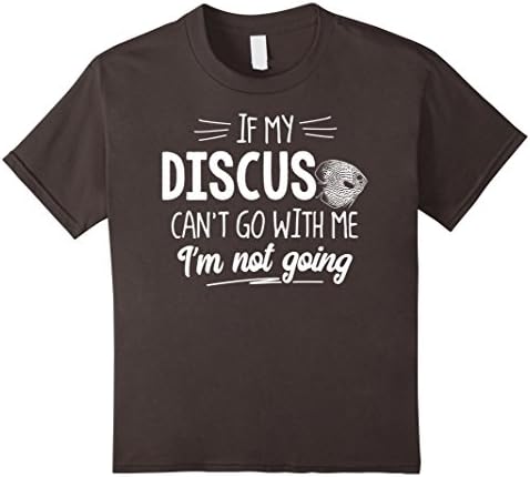 Kids Discus T-Shirt for Fish Lovers - I'm Not Going! 12 Asphalt