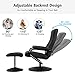 Giantex Recliner Chair w/Ottoman, 360 Degree Swivel PU Leather Armchair w/Footrest, Leisure Lounge Chair w/Leather Wrapped Base, for Home Living Room, Black