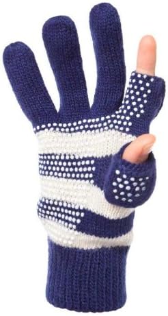 Freehands Woman's Knit Cell Phone Gloves (Navy/Ivory)