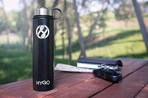 HYQO Insulated Stainless Steel Water Bottle | Cold 48 Hrs Hot 24 Hrs | 26 Oz Double Wall Vacuum Leak Proof Metal Water Bottle with Straw | Extra Flip & Drink Lid - Thumbnail 6
