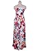 Leadingstar Women's Graceful Floral Party Maxi Dress, Strapless-White Orange Flower