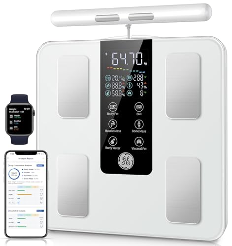 GE Körperfettwaage mit Handsensoren Smart, 50 Körperwerten Body Fat 180 kg