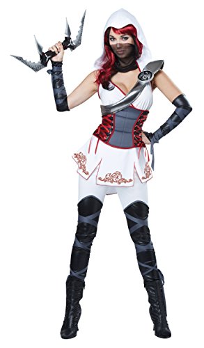 California Costumes Women's Sexy Ninja-White, red/Gray, X-Large