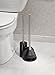 mDesign Toilet Bowl Brush and Plunger Set for Bathroom Storage - Black/Brushed Stainless Steel