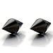 Magnetic Black Spike Stud Earrings for Men Women, Non-Piercing Clip On Steel Cheater Fake Ear Plugs Gauge