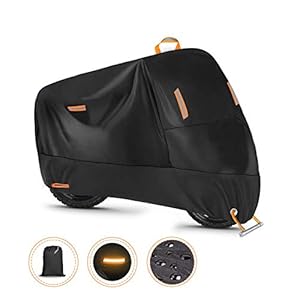 Ergocar Motorhoes Motorhoes Outdoor & Indoor Waterdicht Motorhoes 300D Verdikte Polyester UV-beschermhoes, XL (90,5 x 37…