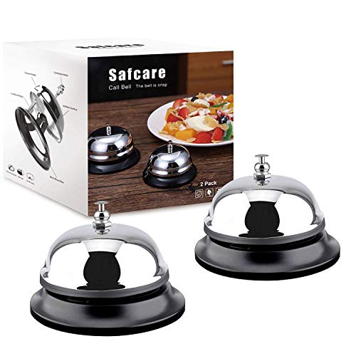 Big Call Bells, 3.38 Inch Diameter, Chrome Finish, All-Metal Construction, Desk Bell Service Bell for Hotels, Schools, Restaurants, Reception Areas, Hospitals, Warehouses(Silver) - Thumbnail 6