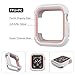 for iWatch 38mm Series 3 2 1 Case, Toward Rugged Shock Proof Bumper Cover and Case with Soft TPU Screen Protector (White Pink + Rose Gold, 38mm)