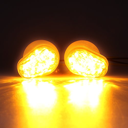 1 Pair Universal Motorcycle LED Flush Mount Turn Signal Light Indicator for Yamaha KLX250 YZ125 KX85 XG250 YZF-R1 YZF-R3 YZF-R6 YZF-R25 SR400 Sport Street Racing Bike (Clear)
