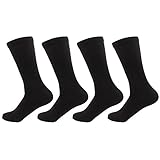 BambooMN - Men's Extra Large Rayon From Bamboo Fiber Thin with Thick Sole Socks - Black - 4prs, Size 10-14