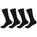 BambooMN Men's Bamboo Socks - Extra Large Rayon from Bamboo Fiber Moisture Wicking Luxury Casual Dress Mid-Calf Socks - Black - 4prs, Size 10-14