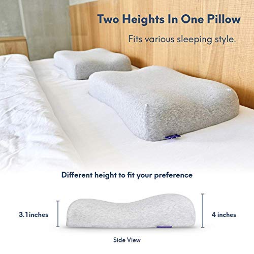 Cushion Lab Plush Comfort Gel Infused Memory Foam Contour Pillow - Gently Conform to The Head & Cradles The Neck in Soft Feel Comfort, Orthopedic Design Ergonomic Pillow for All Sleepers, CertiPUR US - Thumbnail 3