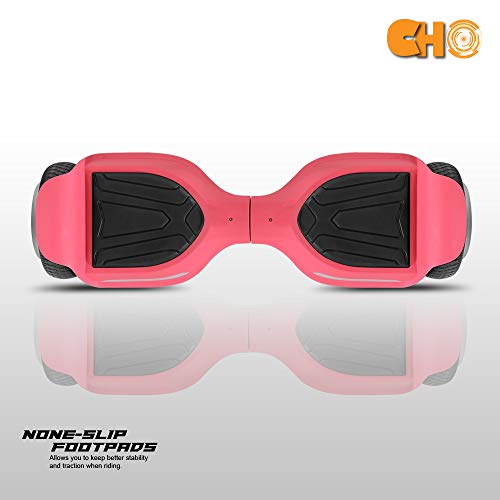 CHO 6.5" inch Wheels Electric Smart Self Balancing Scooter Hoverboard with Bluetooth Speaker LED Light - UL2272 Certified (Pink)