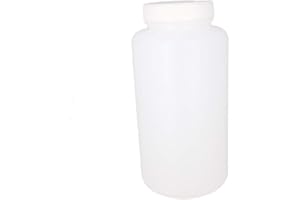 OTHMRO 10Pcs 33.82oz/1000ml Plastic Bottles, Lab Cylindrical Chemical Reagent Bottle, Wide Mouth Laboratory Reagent Polyethylene Bottle Sample Sealing Liquid Storage Container for Food Store Translucent