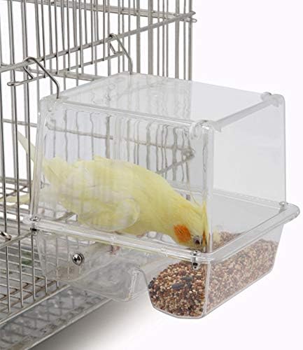 鳥フィーダー 透明 バードフィーダー 野鳥 用 給餌器 鳥かご ケージ オウム えさ入れ バード食器 取り付け簡単 プラスチック製 鳥用エサ 小鳥用食器
