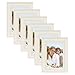 DesignOvation Kieva Solid Wood Picture Frames, Distressed Soft White 4x6, Pack of 6