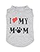 DroolingDog Dog Clothes Puppy Shirts I Love My Mom Shirt Dog Costume, Large, Grey