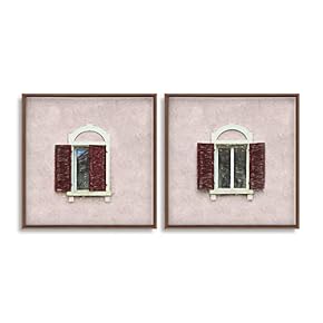 Framed Canvas Wall Art for Living Room, Bedroom Window Theme Canvas Prints for Home Decoration Ready to Hang - 16"x16"x2 Panels