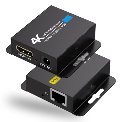 VEDINDUST HDMI Extender 4K30HZ 40M 131FT Ethernet Over Cat5e6 7 Auf RJ45 Support 4k1080P 3D POC EDID Only Need TX Power Supply for Work