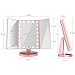BESTOPE Makeup Vanity Mirror with 21 Led Lights,3x/2x Magnification Led Makeup Mirror with Touch Screen,Dual Power Supply, 180° Adjustable Rotation,Countertop Cosmetic Mirror, Rose Gold
