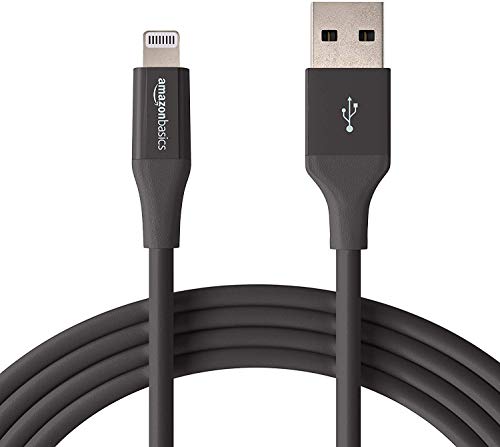 AmazonBasics Lightning to USB A Cable, Advanced Collection, MFi Certified iPhone Charger, Black, 4 Inch