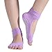 Toeless Yoga Pilates Socks Non Slip Skid 4 Pairs for Yoga Pilates Barre Dance for Women