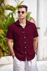 COOFANDY Men's Casual Linen Button Down Shirt