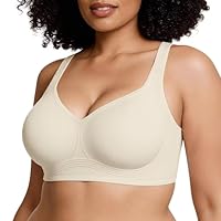 Vertvie Jelly Bras for Women Plus Size Minimizer Soft Wireless Push Up Bra Full Supportive Older Lift Back Coverage Bralette