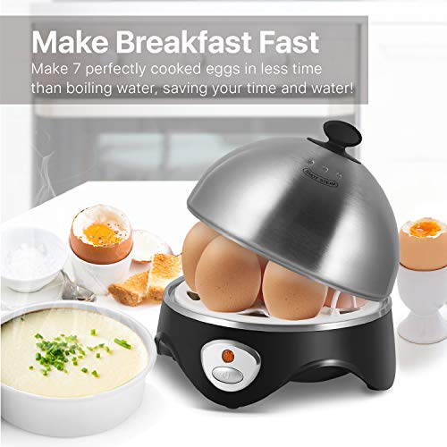 Flexzion Electric Egg Cooker & Poacher Maker Steamer with Auto Shut Off