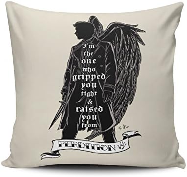 ZeDae Decorative Perdition Supernatural Square Pillowcases Funny Personalized Throw Pillow Covers Cases 20x20 Inches One Sided